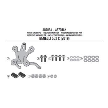 A8706A montážní sada Benelli 502 C (19-20) pro plexi 1173S