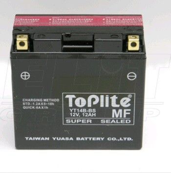 Akumlátor YT14B-BS TOPLITE 12V,12Ah,CCA:210,d 152, š 70, v145, nápln naplneno, hmotnost 4,5 kg,max náklon 30°