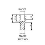 Mirror adaptor ADAPTER M10/150 RIGHT THREAD REAR MIRROR HI-TECH B čierna to handlebar