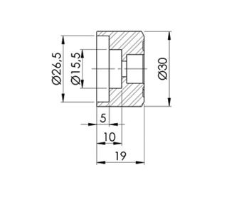 Mirror adaptor ADAPTER REAR MIRROR HI-TECH IV/MP/TRACKER SPORTST čierna to bar end