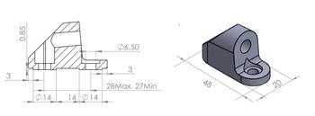 Mirror adaptor SUPPORT WITHOUT SIDE MIRROR HI-TECH R1/XJ6 DIVERSI čierna to fairing
