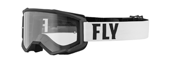 OKULIARE FOCUS, FLY RACING - USA, (BÍLÁ/CERNÁ, PLEXI CÍRE)