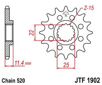 Predne kolecko JT MOTO MO 105-412-16