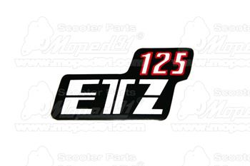 Samolepka ETZ 125 ,na bočný kryt červený-čierny