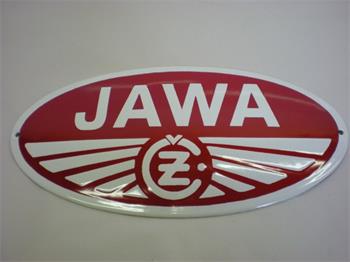 Smaltovana tabula Jawa,CZ - 300x150 mm