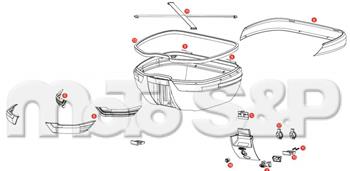 ZV 47FNM spodní víko kufru V 47 kompletní, černé